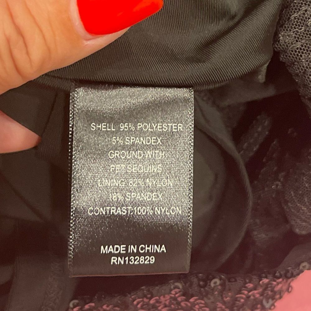 NEW Michael Costello x Revolve Houston Sequins Mesh Maxi Dress in Black.Size M - Picture 14 of 15